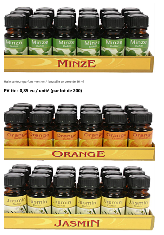 Huile senteur (parfum menthe / autres) - 10 ml