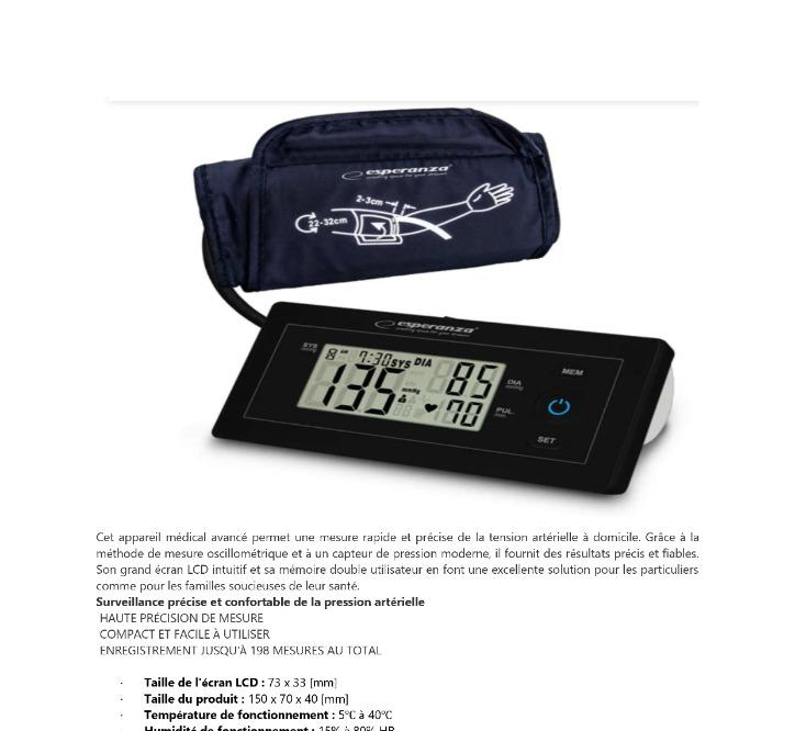 Tensiomètre Électronique de Bras Esperanza